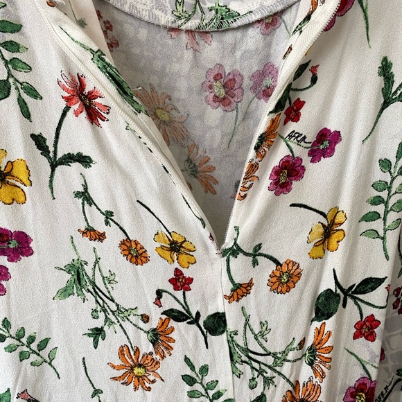 AFRM White Floral Long Sleeve Midi Dress sz XS - Picture 16 of 16